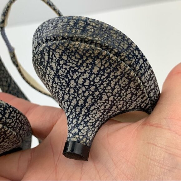 Clorinda Antinori the Rosie heels 39.5 9.5 blue cream crackle slingback kitten - Picture 9 of 14